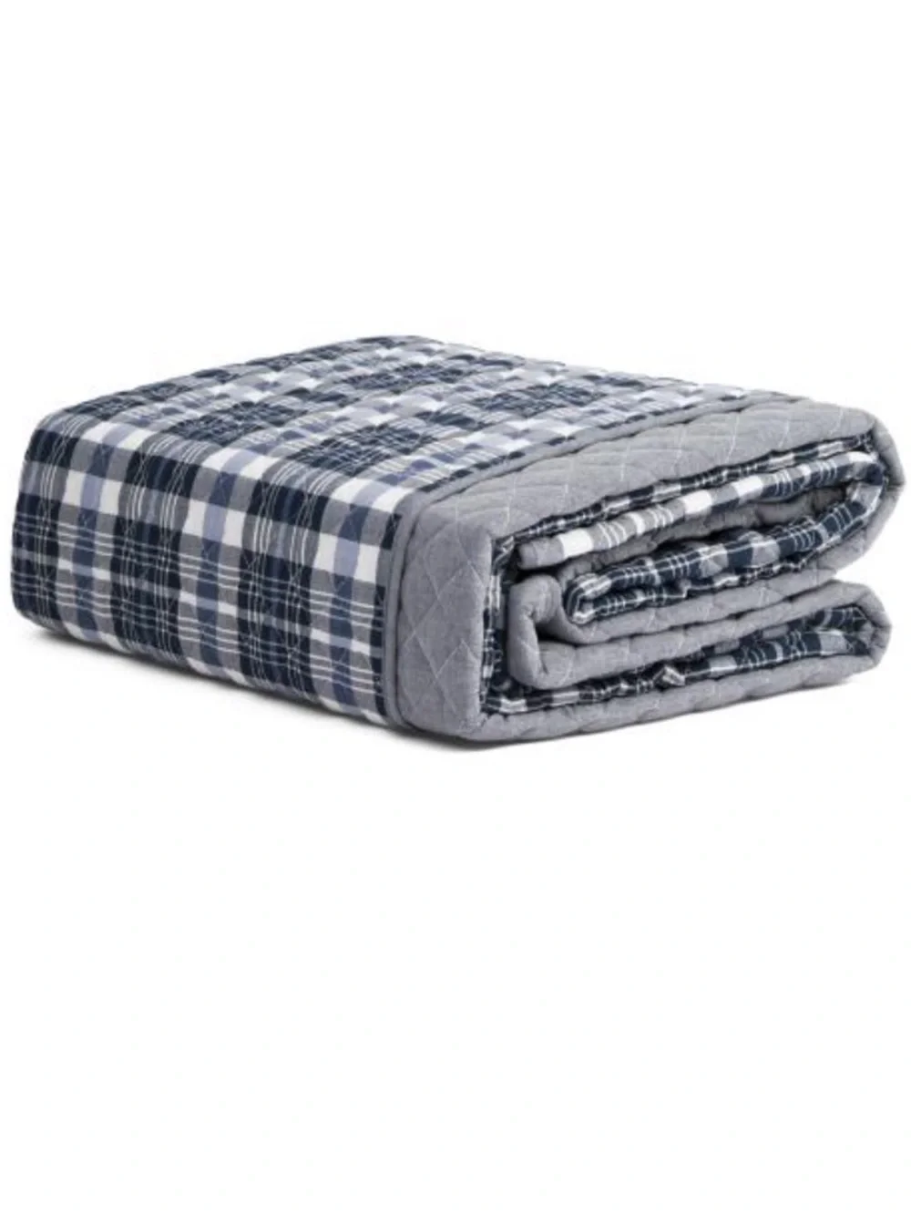 The Foundry Reversible Blue Plaid Quilt Comforter